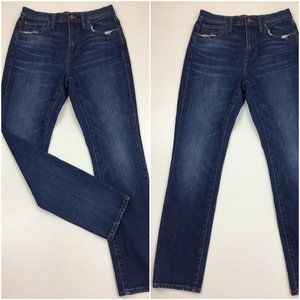 MADEWELL Medium/Dark Wash The High Rise Slim Boyjean 5 Pocket Jeans